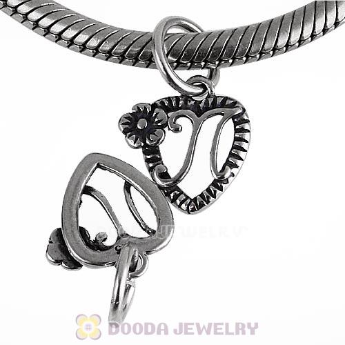 New Style Authentic Sterling Silver Heart Dangle Letter N Beads