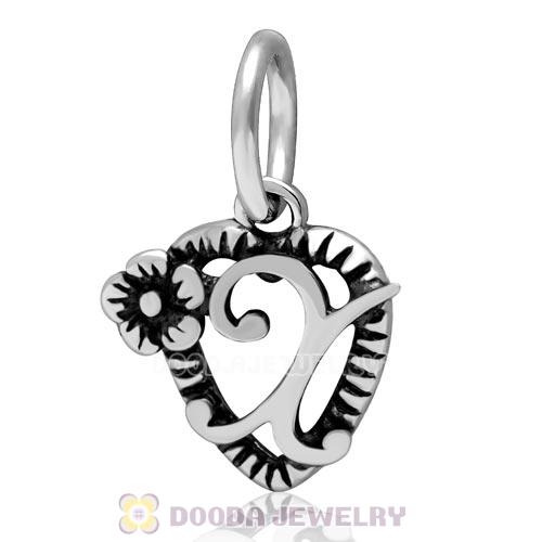 New Style Authentic Sterling Silver Heart Dangle Letter X Beads