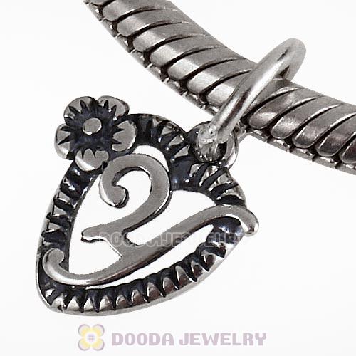 New Style Authentic Sterling Silver Heart Dangle Letter Y Beads