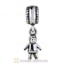 High Quality 925 Sterling Silver Happy Boy Dangle Charms with Screw Thread