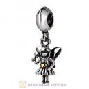 New Genuine 925 Sterling Silver Love of Angel Dangle Charms Beads with 18k Gold Heart