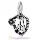 New Style Authentic Sterling Silver Heart Dangle Letter A Beads
