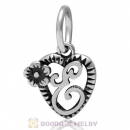 New Style Authentic Sterling Silver Heart Dangle Letter E Beads