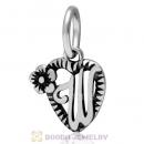 New Style Authentic Sterling Silver Heart Dangle Letter W Beads