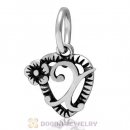 New Style Authentic Sterling Silver Heart Dangle Letter X Beads