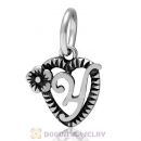 New Style Authentic Sterling Silver Heart Dangle Letter Y Beads