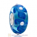 European Style Dots Style High Class Blue Glass Beads for Jewelry with 925 Silver Core