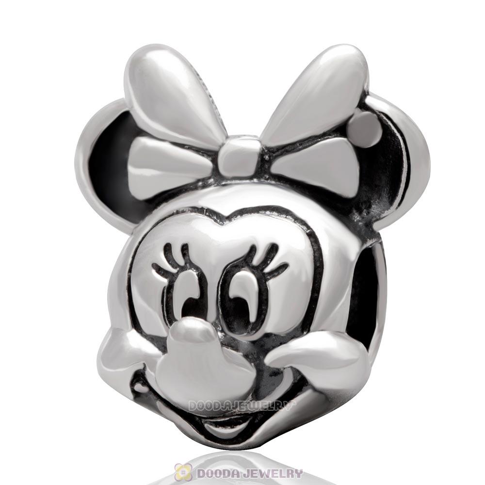 925 Sterling Silver Minnie Portrait Charm Bead 