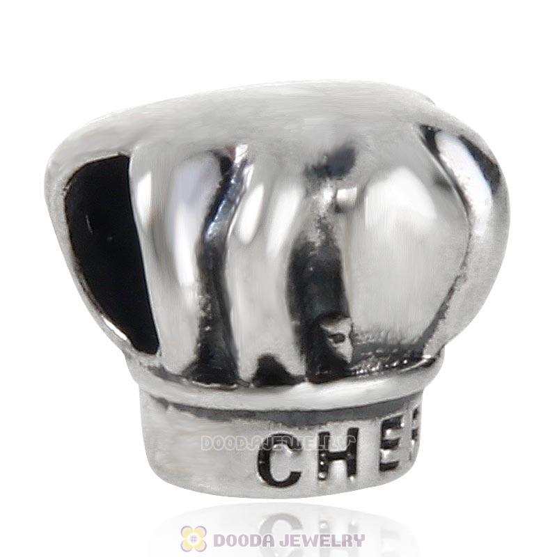 925 Sterling Silver I love Cooking CHEF Hat Bead
