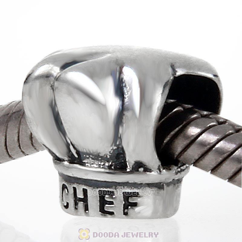 925 Sterling Silver I love Cooking CHEF Hat Bead