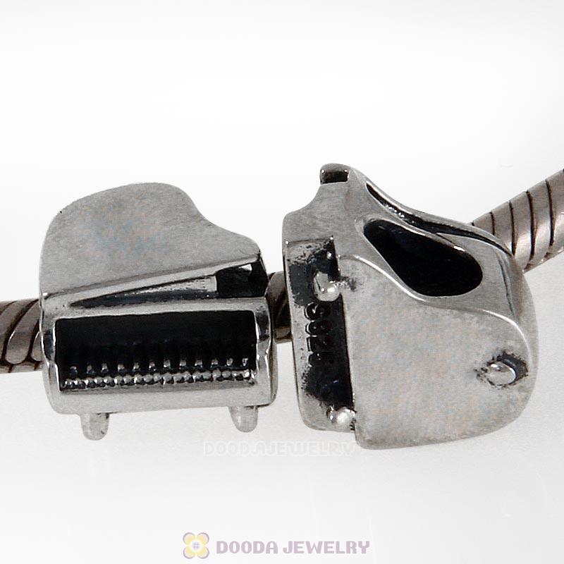 European 925 Sterling Silver Piano Charm Bead for Music Lovers