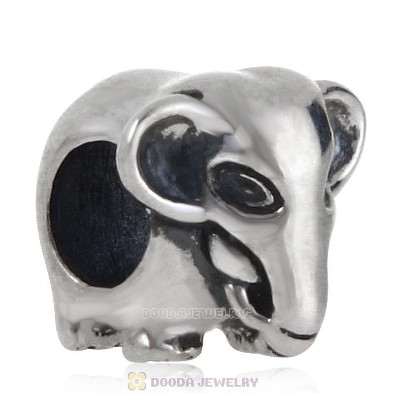 925 Sterling Silver Lucky Elephant Charm Animal Bead