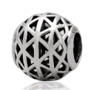 Hollow Design 925 Sterling Silver European Style Bead for 3mm Bracelet