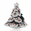 925 Sterling Silver Merry Christmas Tree Bead with Light Peach Australian Crystal