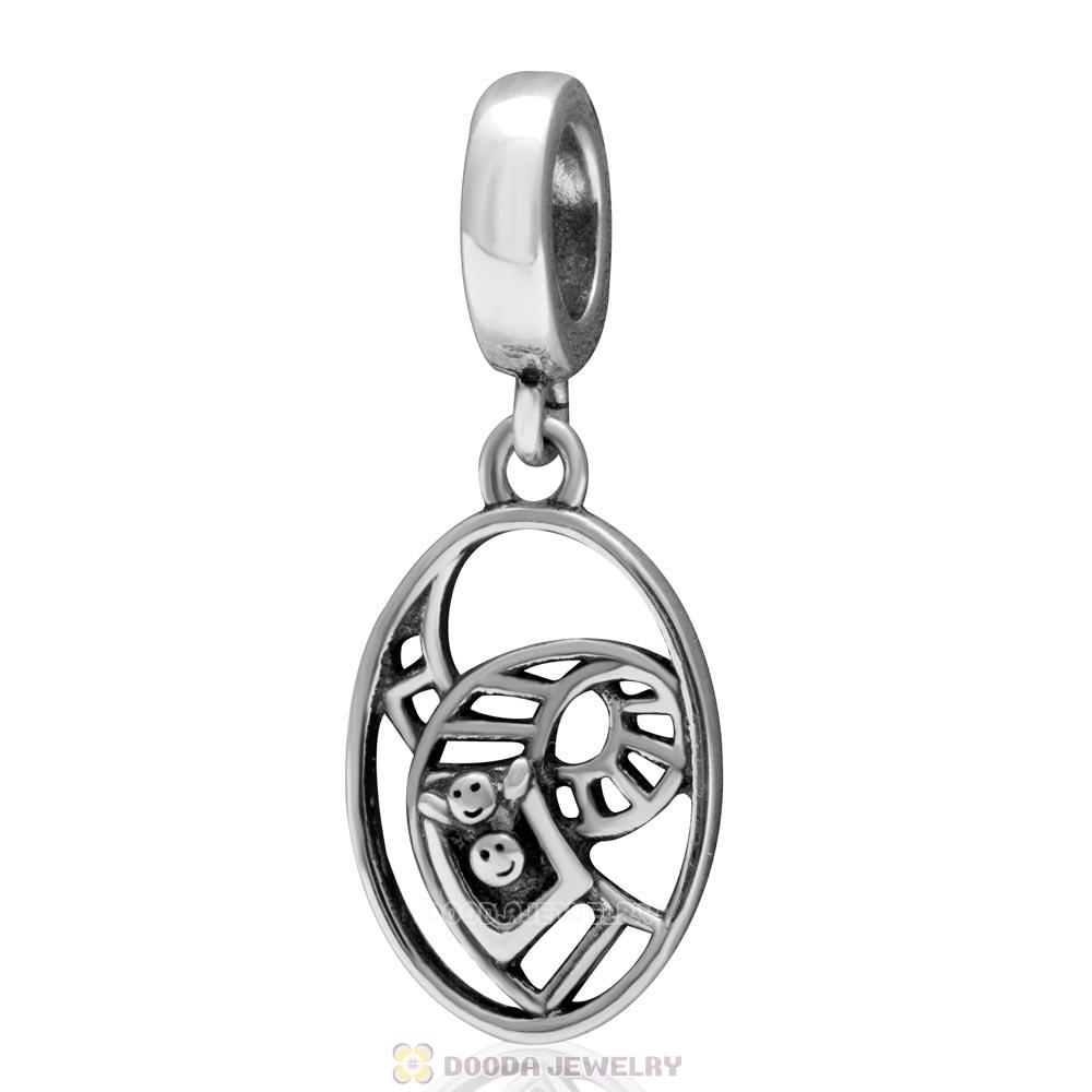 Amusement Park Roller Coaster 925 Sterling Silver Dangle Bead Charm