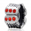 Wings Around 925 Sterling Silver European Charm Bead with Hyacinth Austrian Crystal