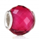 European Style Petite Facets with Rose Quartz Glass Beads with Sterling Silver Single Core