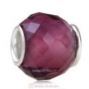 European Style Petite Facets with Amethyst Quartz Glass Beads with Sterling Silver Single Core