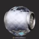 European Style Petite Facets with Clear Quartz Glass Beads with Sterling Silver Single Core