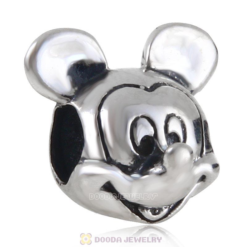 925 Sterling Silver Mickey Portrait Charm Bead 