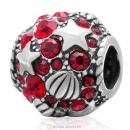 925 Sterling Silver Buried Treasure Bead with Lt Siam Australian Crystal