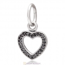 925 Sterling Silver Symbol of Love Dangle Charm with Clear Zircon Stone