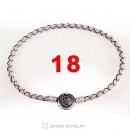 18cm White Braided Leather Bracelet 925 Silver Love of My Life Round Clip with Heart Pink CZ Stone
