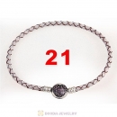 21cm White Braided Leather Bracelet 925 Silver Love of My Life Round Clip with Heart Pink CZ Stone