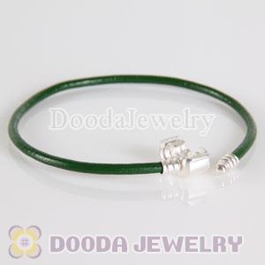22cm Single Slippy Green Leather European Style Bracelet