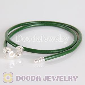 38cm Double Slippy Green Leather European Style Bracelet