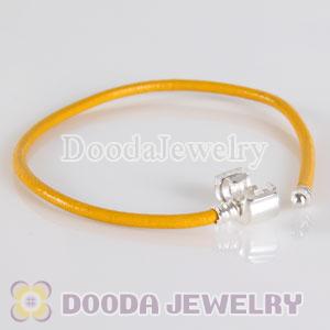 22cm Single Slippy Yellow Leather European Style Bracelet