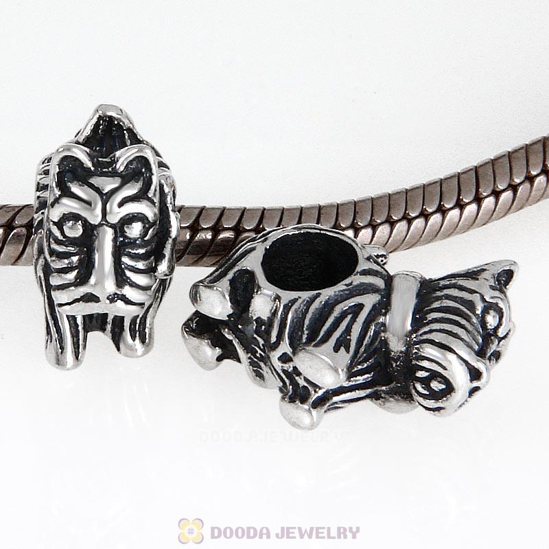 Antique 925 Sterling Silver Scottie Dog Bead and Charm