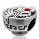 Bowl of Birthday Noodles with Lt Siam Austrian Crystal in 925 Sterling Silver