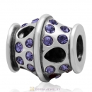 925 Sterling Silver Sparkling Bucket Charm Tanzanite Crystals Bead