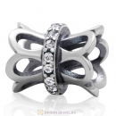 April Birthstone Clear Crystal 925 Sterling Silver Charm Bead