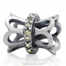 Birthstone Jewelry Jonquil Crystal 925 Sterling Silver Charm Bead