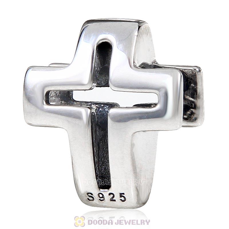 Amethyst Crystal Pave Christian Cross Charm 925 Sterling Silver 