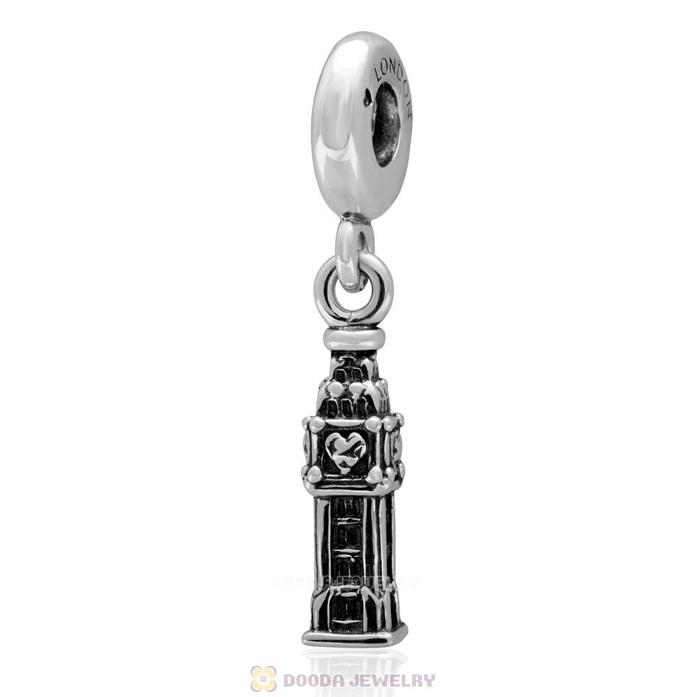 925 Sterling Silver Travel Charm London Big Ben Dangle Bead 