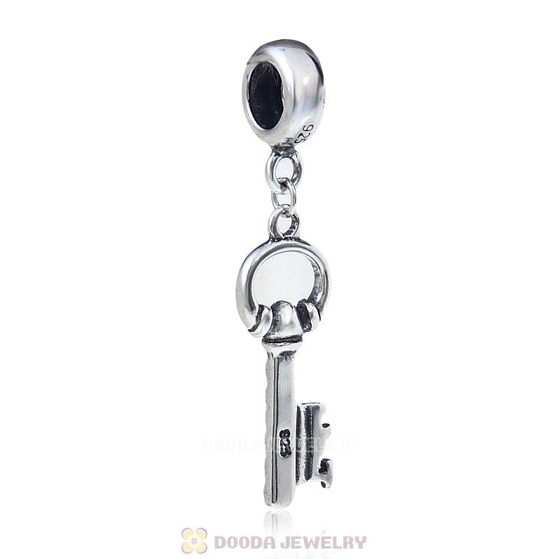925 Sterling Silver Skeleton Key Charm Pendant