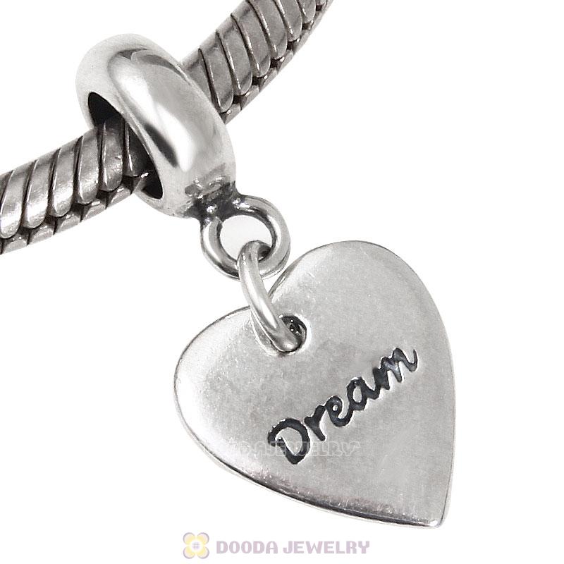 925 Sterling Silver Dream in Love Heart Charm Pendant