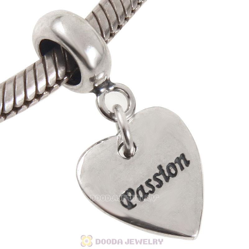 925 Sterling Silver Passion Heart Charm Pendant