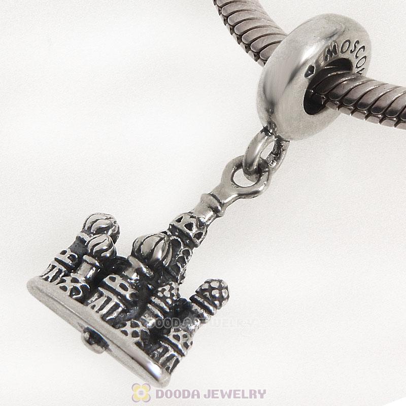 925 Sterling Silver European Style Moscow Castle Dangle Pendant