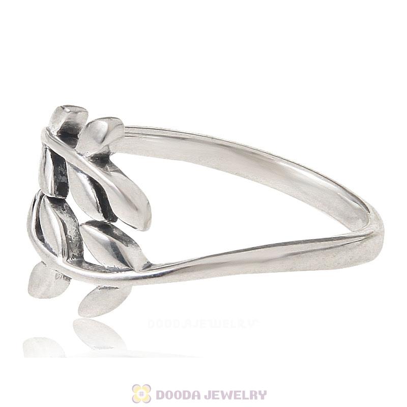 European 925 Sterling Silver Leaves Ring Wholesale