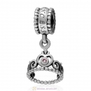 European Sterling Silver My Princess Dangle With Light Amethyst Austrian Crystal