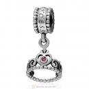 European Sterling Silver My Princess Dangle With Amethyst Austrian Crystal