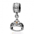 European Sterling Silver My Princess Dangle With Light Colorado Topaz Austrian Crystal