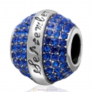 925 Sterling Silver September Birthstone Round Bead