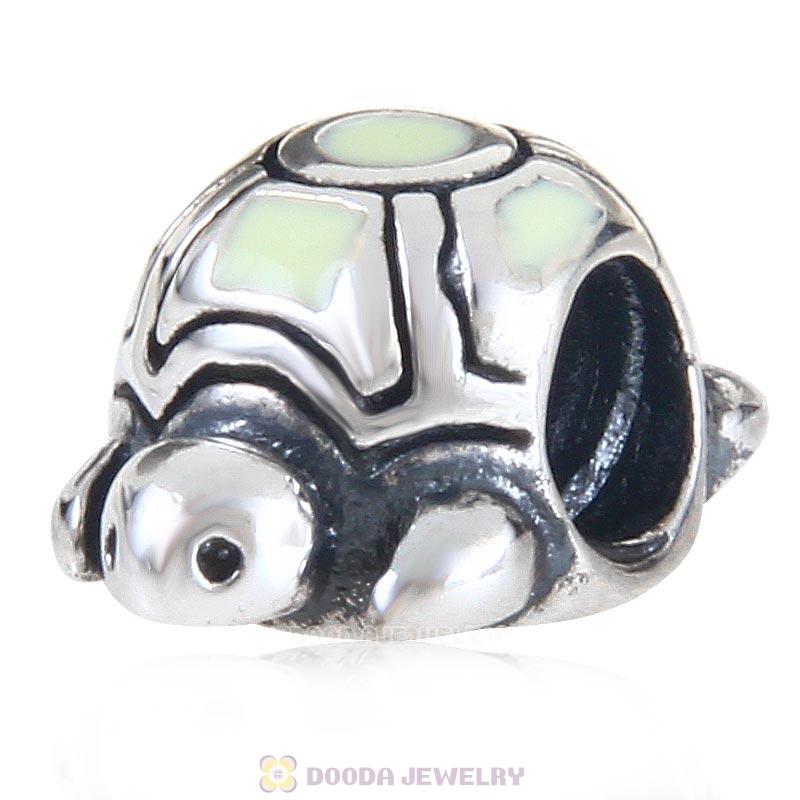 European Style Silver Beads Enamel Tortoise