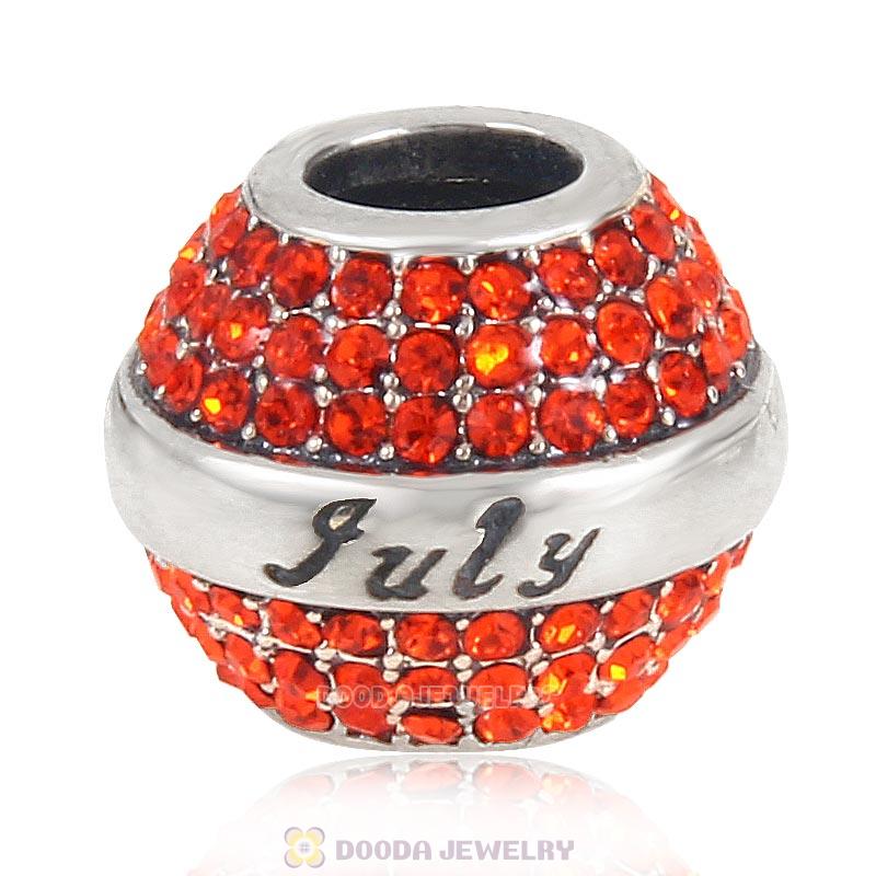 925 Sterling Silver July Birthstone Round Bead