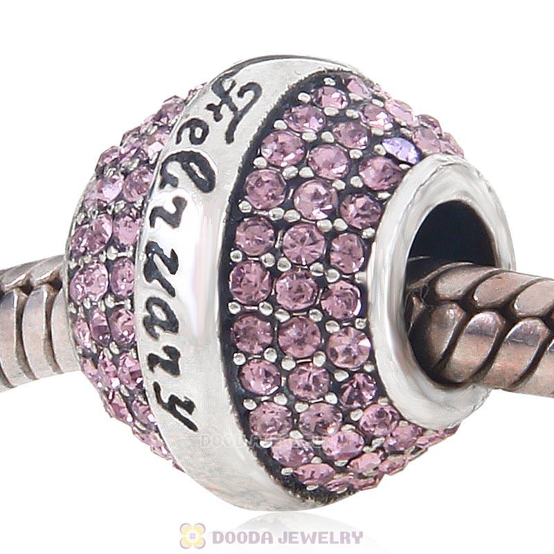 925 Sterling Silver February Birthstone Round Bead
